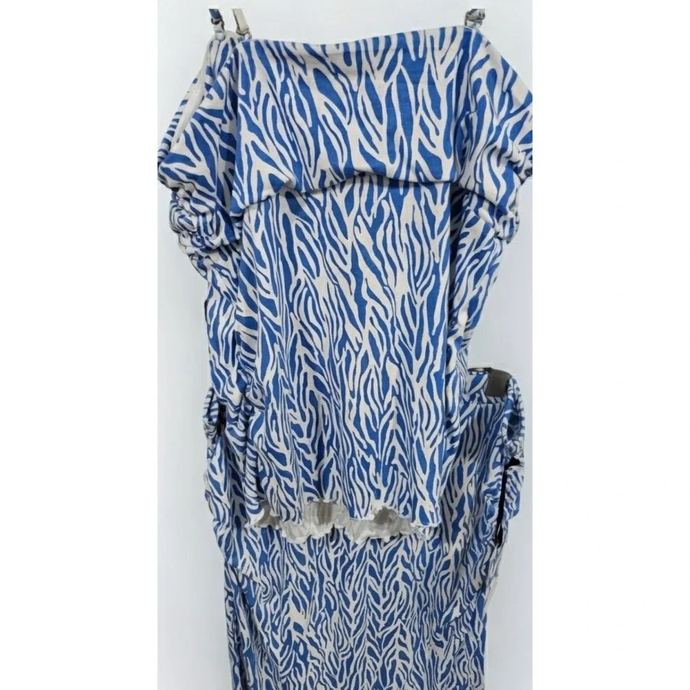 Diane von Furstenberg Target Extra Large Blue Zebra Cami Skirt Set Resort New